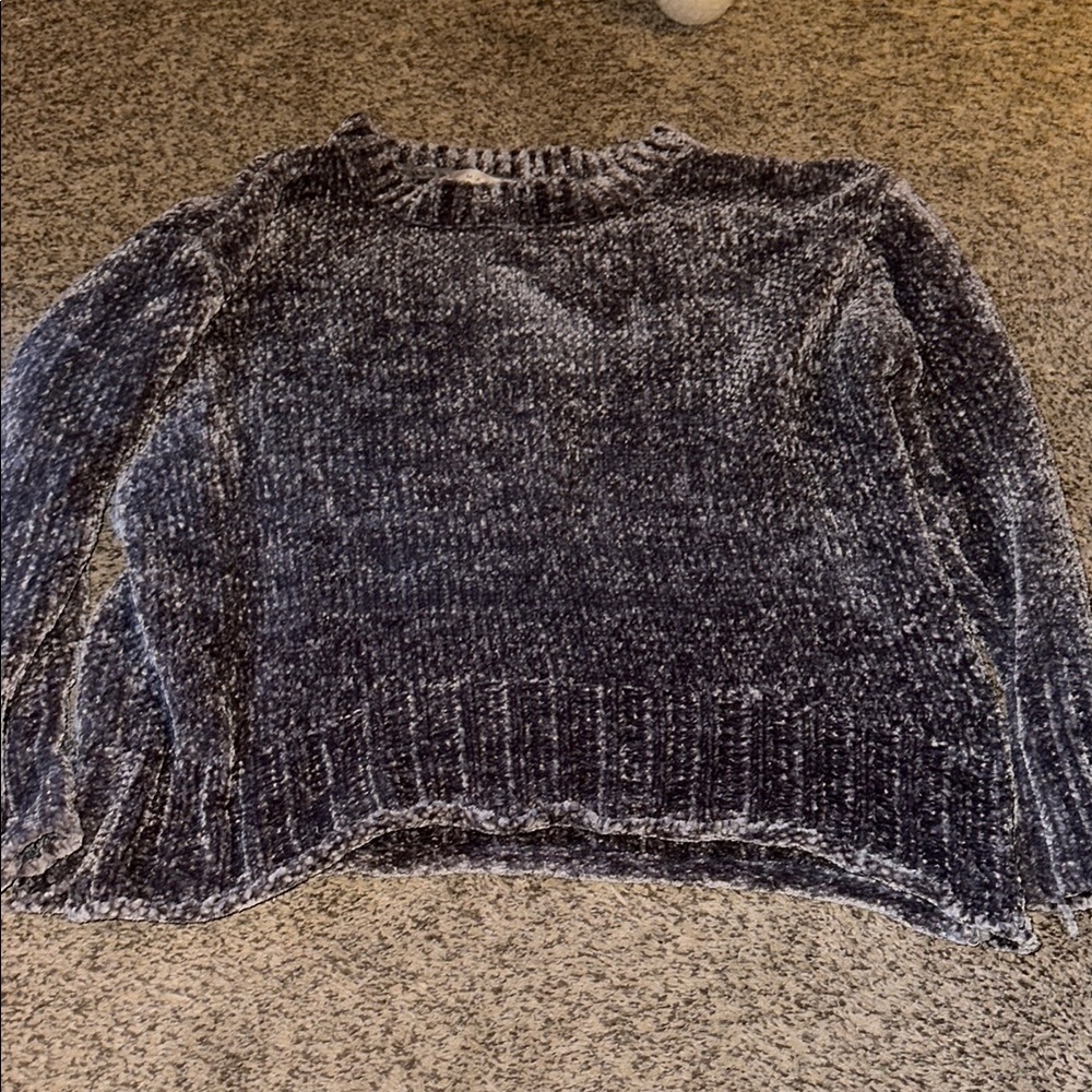 Max Studio Black Crew Neck Sweater Soft Plush Design